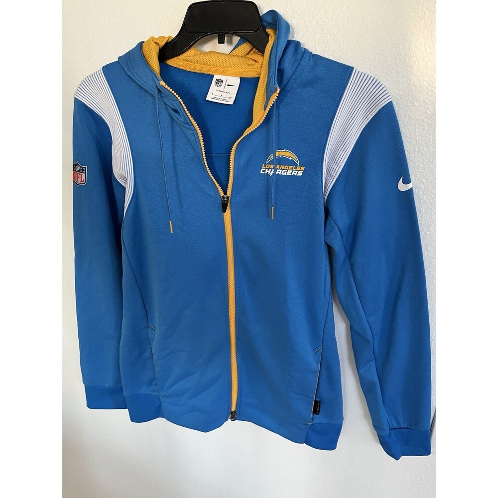 Nike Therma Fit Hoodie NFL Los Angeles Chargers Small Blue Yellow Full Zip NWOT